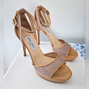 Jimmy Choo Beige Stiletto Sandals
